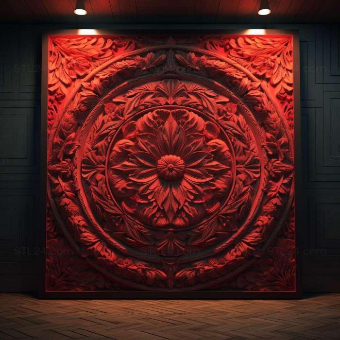 Patterns and decorations (stl glowing red 2, PATTERN_262) 3D models for cnc